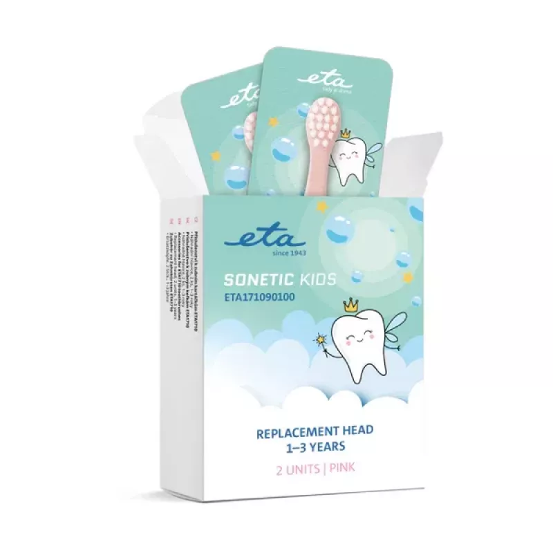 ETA Sonetic Kids 171090100 Ersatzbürstenköpfe 2er-Pack Pink