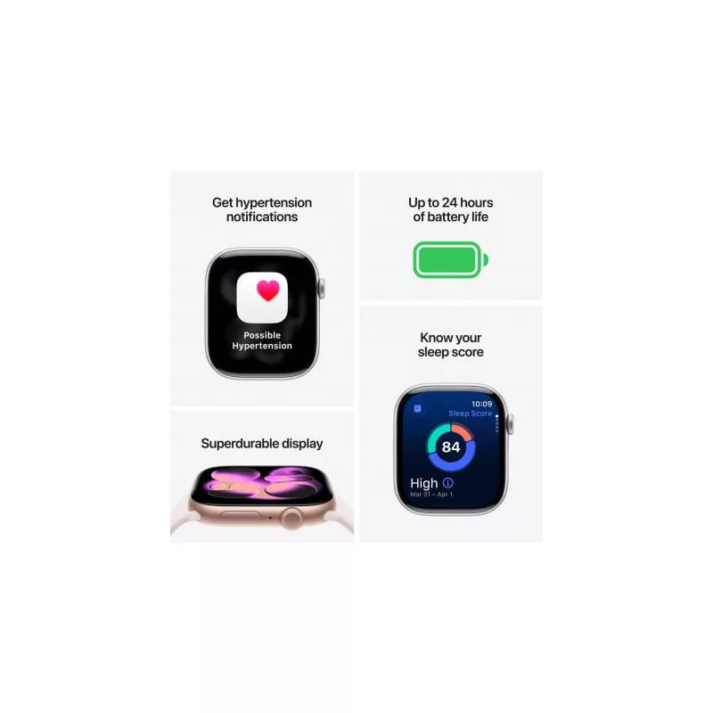 Apple Watch Series 11 GPS 42mm Roségold Aluminiumgehäuse mit Light Blush Sportarmband S/M, MEU04ET/A