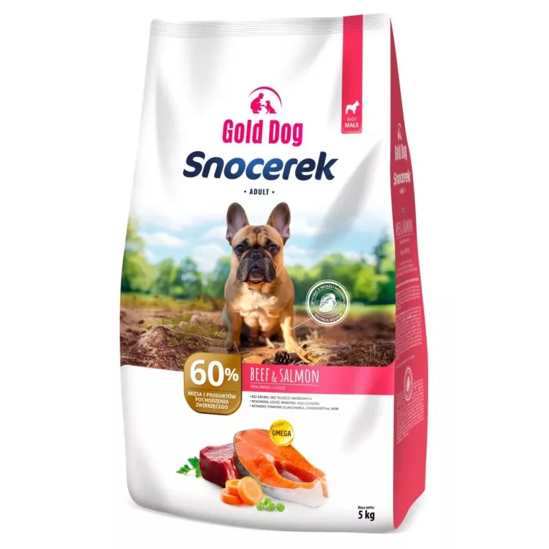 GDD Gold Dog Snocerek Small Breeds Beef & Salmon Trockenfutter für Hunde 5kg