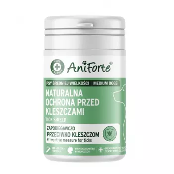 ANF ANIFORTE Tick Shield Medium Breeds - Ergänzungsfuttermittel für Hunde - 60 Tabletten