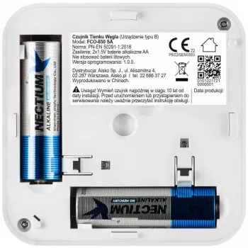 FIRESCO FCO-850 SA Kohlenmonoxidmelder mit LCD-Anzeige, 10 Jahre Lebensdauer