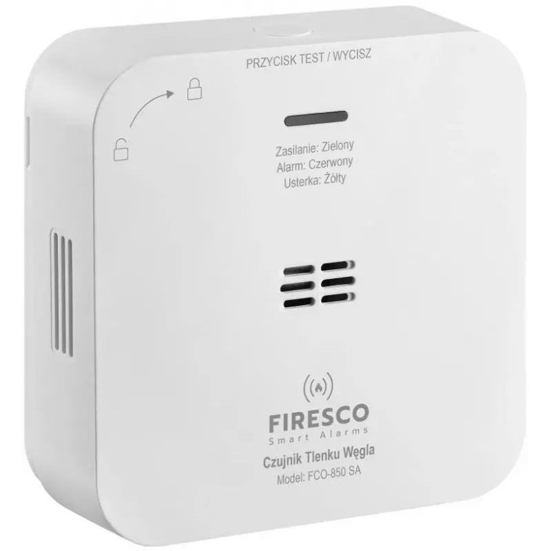 FIRESCO FCO-850 SA Kohlenmonoxidmelder mit LCD-Anzeige, 10 Jahre Lebensdauer