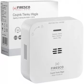 FIRESCO FCO-850 SA Kohlenmonoxidmelder mit LCD-Anzeige, 10 Jahre Lebensdauer
