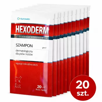 EWE EUROWET Hexoderm Medicated Shampoo für Hunde und Katzen - 20 x 20 ml Beutel
