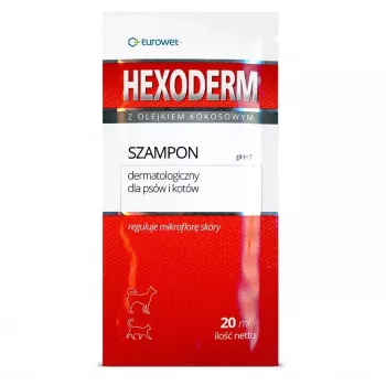 EWE EUROWET Hexoderm Medicated Shampoo für Hunde und Katzen - 20 x 20 ml Beutel