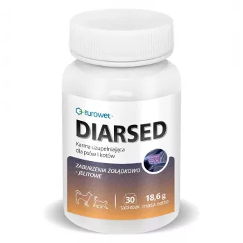 EWE EUROWET Diarsed - Tierärztliches Ergänzungsfuttermittel für Hunde und Katzen - 30 Tabletten
