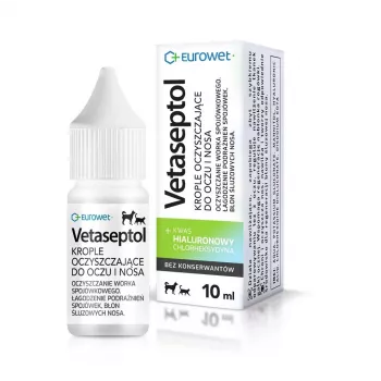 EWE EUROWET Vetaseptol Reinigungstropfen für Augen und Nase für Hunde und Katzen - 10 ml