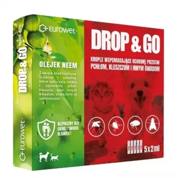 EWE EUROWET Drop&Go Spot-On Floh- und Zeckentropfen für Hunde und Katzen 5x2 ml