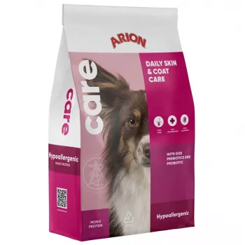 AIN ARION Care Hypoallergenic Daily Skin & Coat Trockenfutter für Hunde - Lachs & Reis - 12 kg
