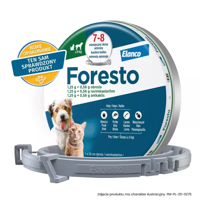 ENA ELANCO Foresto Floh- und Zeckenhalsband für Katzen und Hunde unter 8 kg