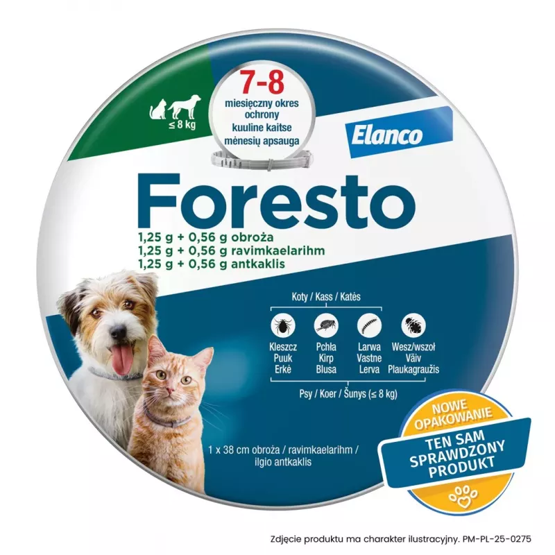 ENA ELANCO Foresto Floh- und Zeckenhalsband für Katzen und Hunde unter 8 kg