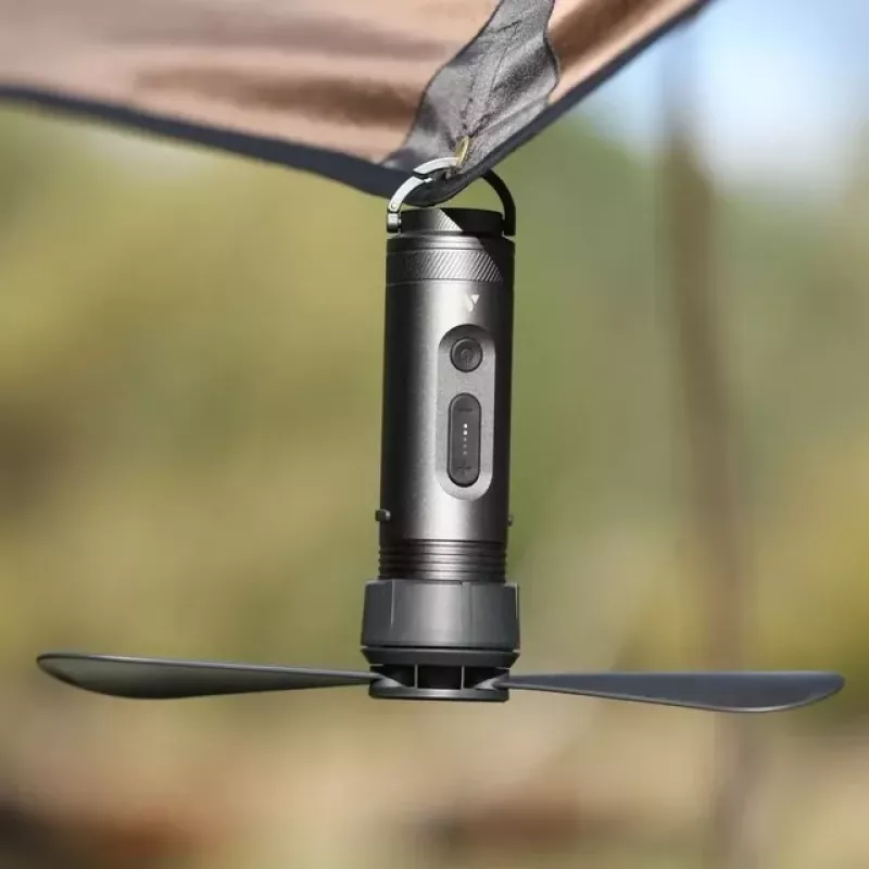 AEL Aecooly CamperPack 3-in-1 Tragbarer Verdunstungsluftkühler mit Ventilator, Luftbefeuchter und Nachtlicht - Grau