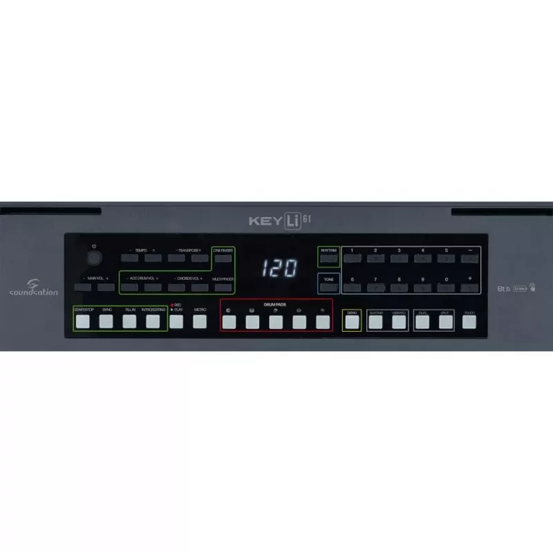 KYL Soundsation KeyLi-61 Keyboard - 61 anschlagdynamische Tasten, 300 Klänge, USB-MIDI, Schwarz