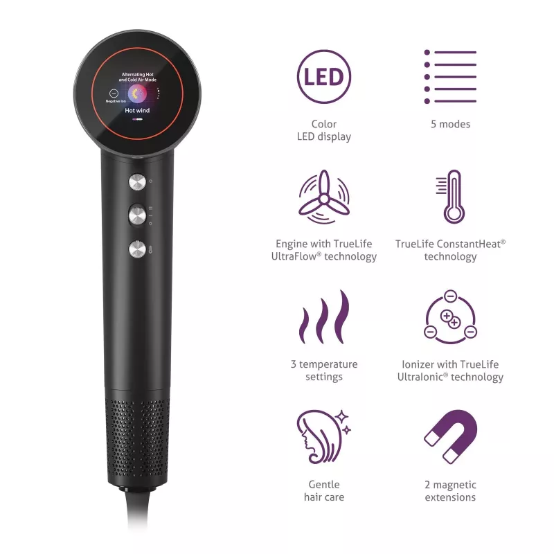 TLF TrueLife HairDryer D9 Haartrockner 1600 W Schwarz