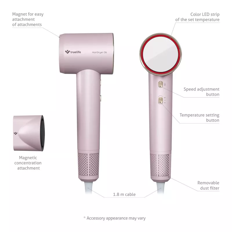TLF TrueLife HairDryer D6 Haartrockner 1600 W Rose