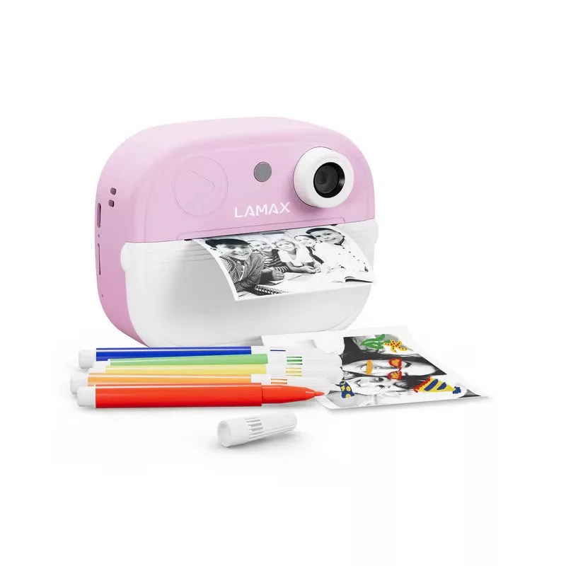 LAMAX InstaKid2 Play Kinder-Digitalkamera, Pink, 2,0 inch IPS-Display, Full-HD-Video, 48 Mpx Foto, microSD