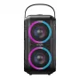 W-KING T9-2 Bluetooth Lautsprecher 100W RMS Tragbarer Party-Lautsprecher mit RGB-Lichtern, IPX6, TWS, Karaoke, Powerbank, Schwarz