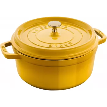 Staub La Cocotte 24 cm Runder Schmortopf, Zitronengelb, Gusseisen (1011669)