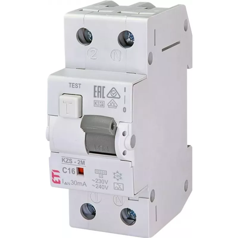 ETI Fehlerstrom-Schutzschalter 2P 16A 30mA Typ AC KZS-2M Auto