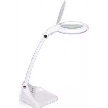MAUL MAULiris LED-Lupenleuchte, 3 Dioptrien (1,75x), 127 mm Linse, 760 lm, 6500 K, 9 W, Weiß