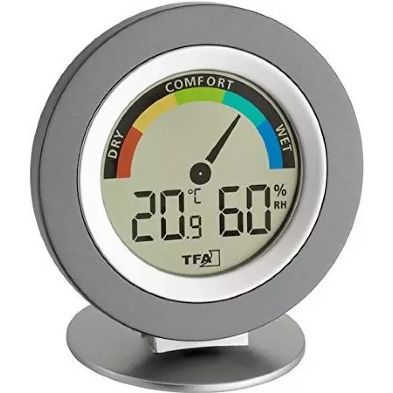 TFA 30.5019 Thermo-Hygrometer COSY - Digitales Innen-Thermometer und Hygrometer mit Max/Min-Speicher, Komfortzonenanzeige, LCD-Display, Weiß
