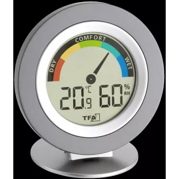 TFA 30.5019 Thermo-Hygrometer COSY - Digitales Innen-Thermometer und Hygrometer mit Max/Min-Speicher, Komfortzonenanzeige, LCD-Display, Weiß