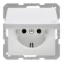 Berker 47516089 SCHUKO-Steckdose mit Klappdeckel Polarweiß Samt