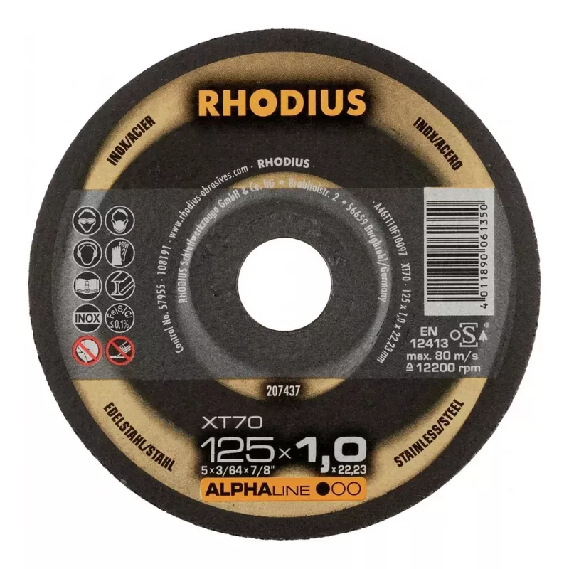 RHODIUS XT70 Trennscheibe 125x1,0x22,23 mm