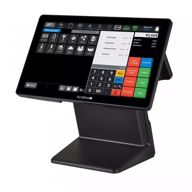 OLYMPIA T400K All-in-One 39,6 cm (15,6 Zoll) Touchscreen POS-Terminal Schwarz