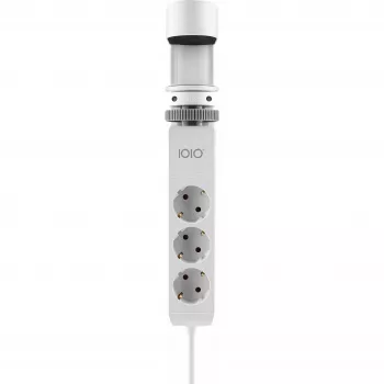 Olympia IOIO SL 3000 Tischkanten-Steckdosenleiste Weiß 3 Schuko-Steckdosen 2 USB-A 1,5m Kabel