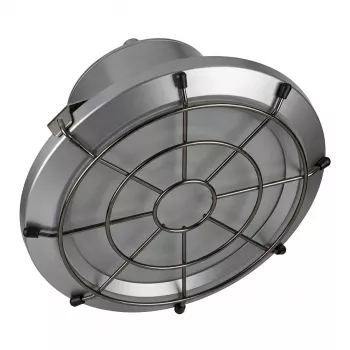 SYNERGY21 LED Spot Pendelleuchte UFO mit Ballschutzkäfig S 100W 14000lm 5000K IP65 Schwarz