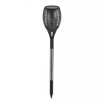 SYNERGY21 LED Flame Series Solar-Gartenleuchte mit Erdspieß - Schwarz