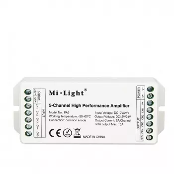 MIBOXER PA5 5-Kanal LED-Verstärker 12-24V DC PWM RGB+CCT RGBWW RGB Dual White Single Color