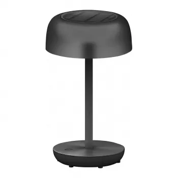 SYNERGY21 LED Tischleuchte SOLAR/Akku, Outdoor IP54, Touchschalter dimmbar, Transparent-Schwarz
