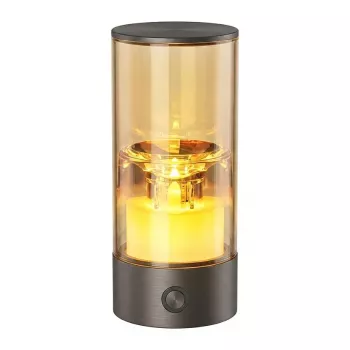 SYNERGY21 LED Tealight Akku Outdoor IPX5 Touch-Schalter dimmbar Stahlgrau