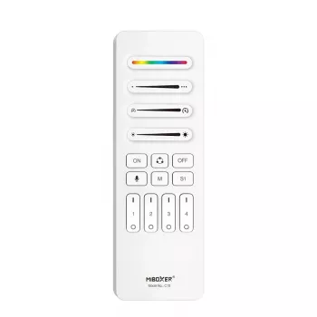 Synergy 21 Pixel LED Fernbedienung SPI - Pixel 2.4GHz (RGB/RGB-W/RGB+CCT) 4 Zonen 4 Szenen *Milight/Miboxer* (Weiß) (C10-W)