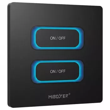 MIBOXER ESR2TB 2-Gang LED Panel Fernbedienung mit Bewegungsmelder und Dimmer, 2,4 GHz, Weiß
