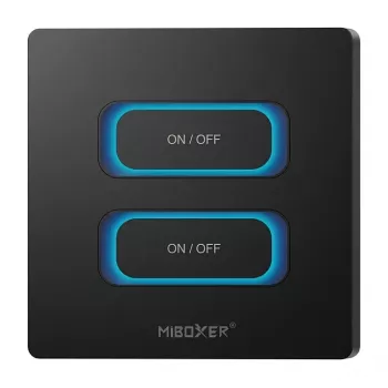 MIBOXER ESZ2B 2-Gang Smart Wall Switch mit Bewegungssensor, Zigbee 3.0 + 2,4 GHz, Dimmer, Weiß