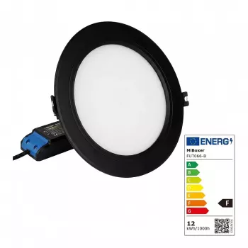 MIBOXER FUT066B LED Panel Rund 12W RGB-WW mit Funk und WiFi Schwarz