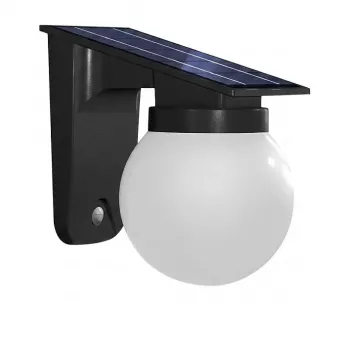 SYNERGY21 Synergy 21 LED Wandleuchte mit Akku und Solarlampe - Kugel Milchglas -