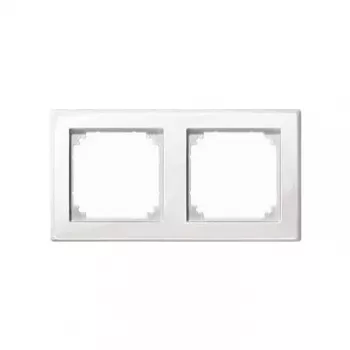 MERTEN 2-Gang Socket Frame White 15.2 x 8.1 cm