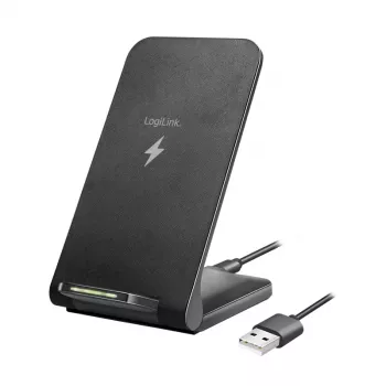LogiLink Smartphone-Ständer & kabelloses Ladegerät Schwarz