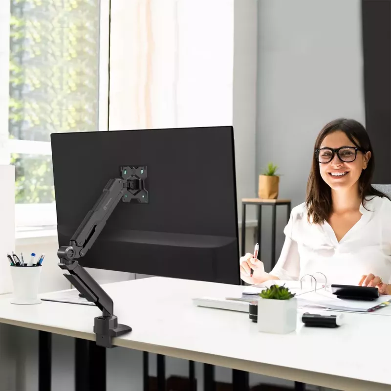 ONKRON G90-B Einzel-Monitor-Tischhalterung für 13-34 inch Bildschirme, bis 10 kg, Schwarz