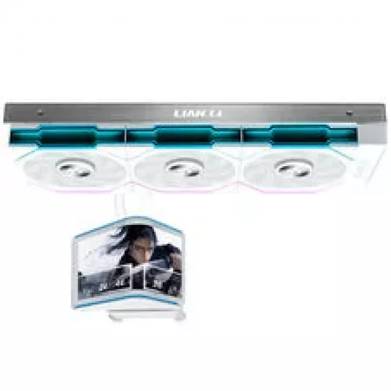 Lian Li HydroShift II OLED Curved 360 UNI FAN TL AIO Flüssigkeits-CPU-Kühler, 360mm Radiator, OLED-Display, TL-FLEX Lüfter - Weiß