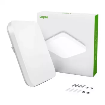 Lepro 150006 Deckenleuchte, 24W, 2400 lm, 4000K, IP54, Aufputzmontage, rund, PC, Weiß
