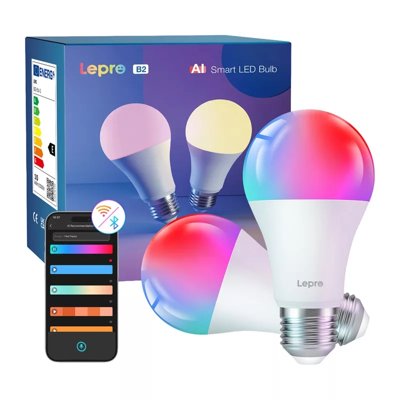 LEPRO B2-2 E27 Wi-Fi LED-Lampe, 1100 lm, 2er-Pack