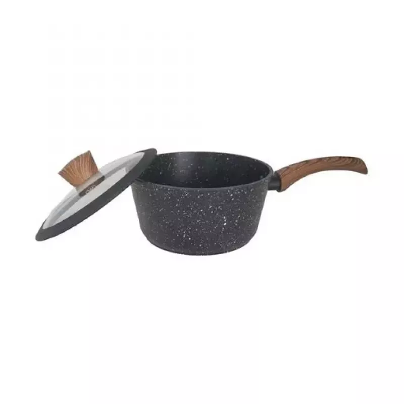 Westinghouse WCCS008506AMBB 6-teiliges Kochgeschirr-Set aus geschmiedetem Aluminium mit Antihaftbeschichtung, induktionsgeeignet, Schwarz/Grau