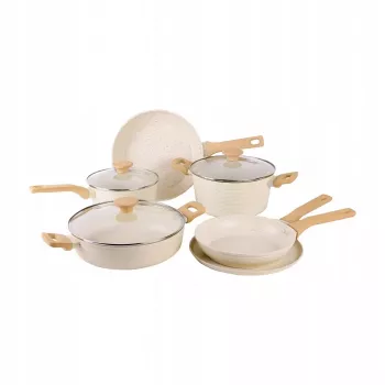 Westinghouse WCCS205909A 9-teiliges Kochgeschirr-Set aus geschmiedetem Aluminium, Schwarz