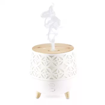 RIO DHTA-EU/1,2 TALIA Ultraschall-Aromaöl-Diffuser, 100 ml, Weiß mit Holzmaserungsbasis