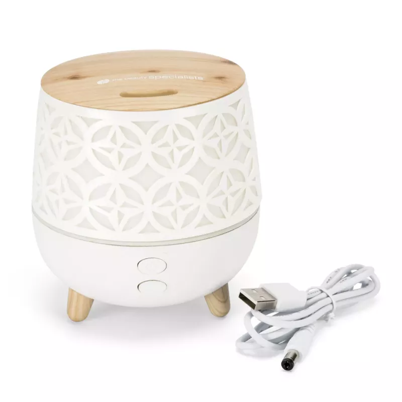 RIO DHTA-EU/1,2 TALIA Ultraschall-Aromaöl-Diffuser, 100 ml, Weiß mit Holzmaserungsbasis